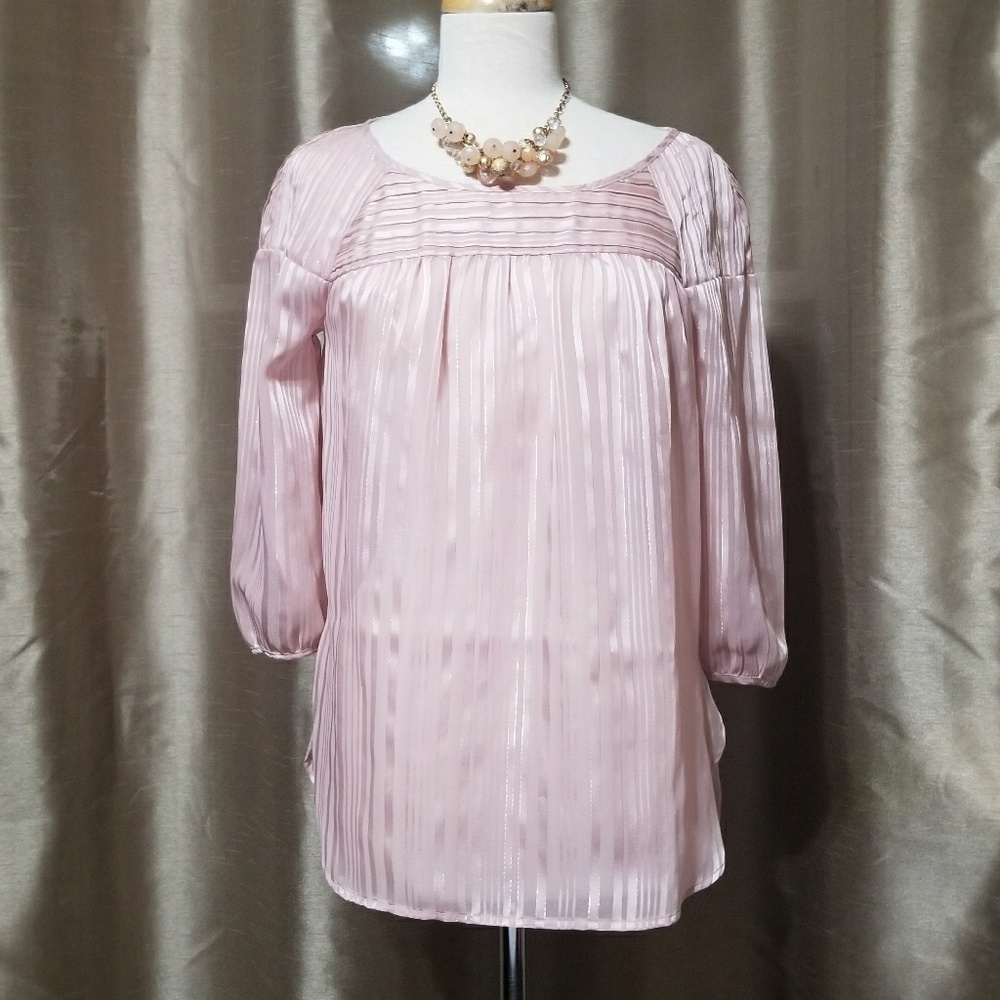 LC LAUREN CONRAD Striped Peasant Top